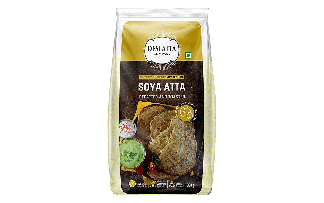 Desi Atta Soya Atta -Defatted And Toasted   Pack  500 grams